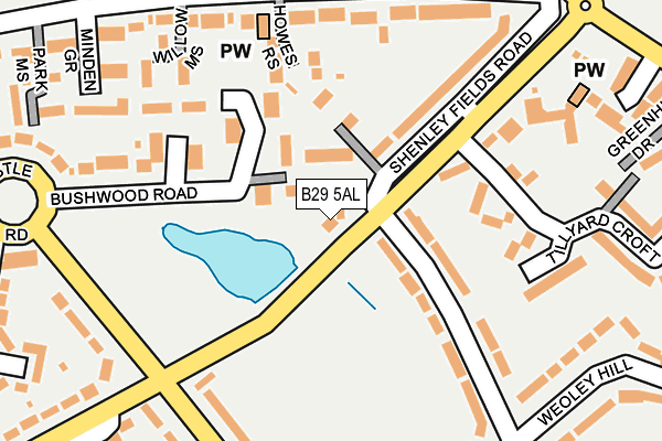 B29 5AL map - OS OpenMap – Local (Ordnance Survey)