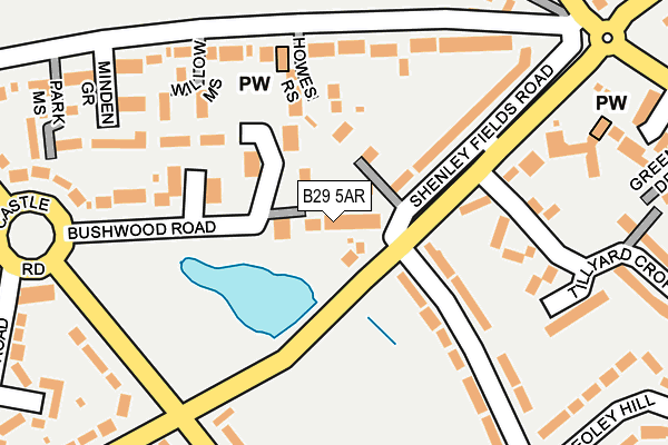 B29 5AR map - OS OpenMap – Local (Ordnance Survey)