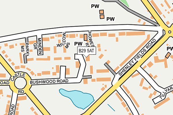 B29 5AT map - OS OpenMap – Local (Ordnance Survey)