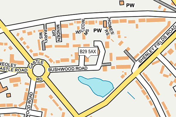 B29 5AX map - OS OpenMap – Local (Ordnance Survey)