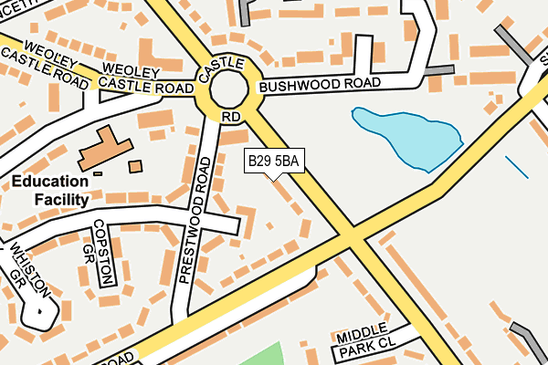 B29 5BA map - OS OpenMap – Local (Ordnance Survey)