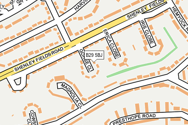 B29 5BJ map - OS OpenMap – Local (Ordnance Survey)