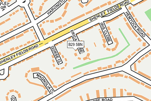 B29 5BN map - OS OpenMap – Local (Ordnance Survey)