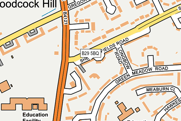 B29 5BQ map - OS OpenMap – Local (Ordnance Survey)