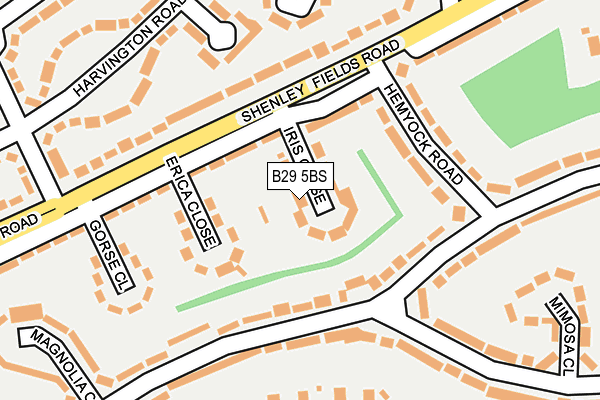 B29 5BS map - OS OpenMap – Local (Ordnance Survey)