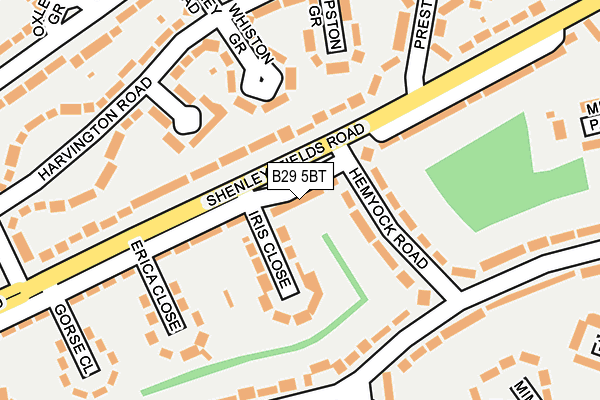 B29 5BT map - OS OpenMap – Local (Ordnance Survey)