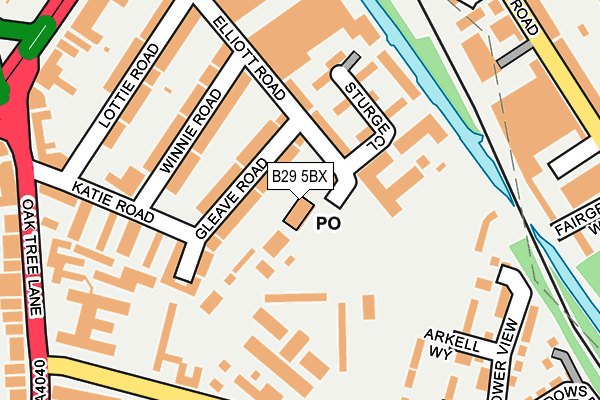 B29 5BX map - OS OpenMap – Local (Ordnance Survey)