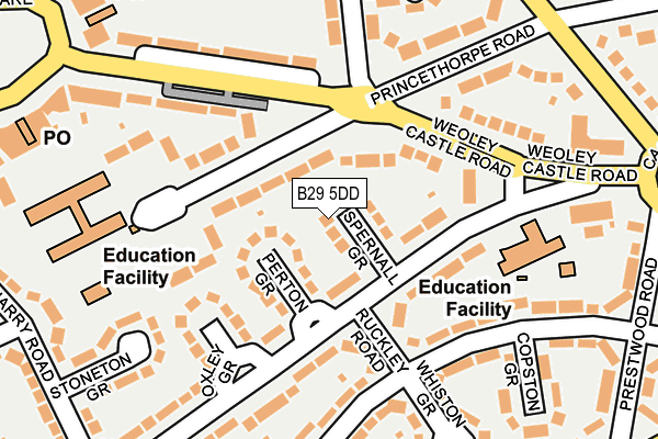 B29 5DD map - OS OpenMap – Local (Ordnance Survey)