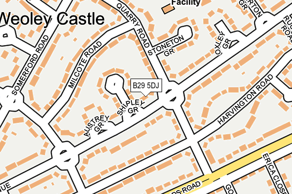 B29 5DJ map - OS OpenMap – Local (Ordnance Survey)