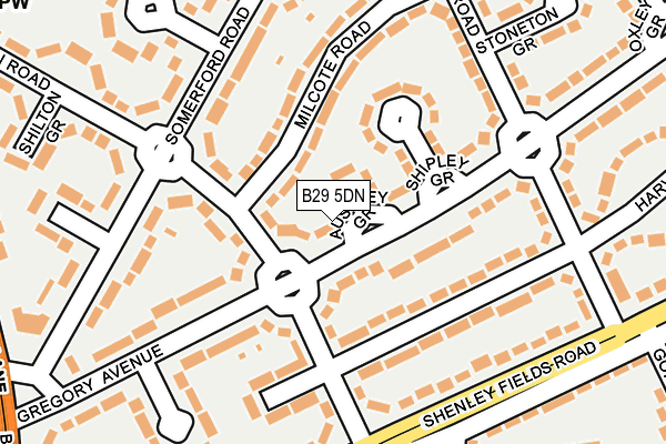B29 5DN map - OS OpenMap – Local (Ordnance Survey)