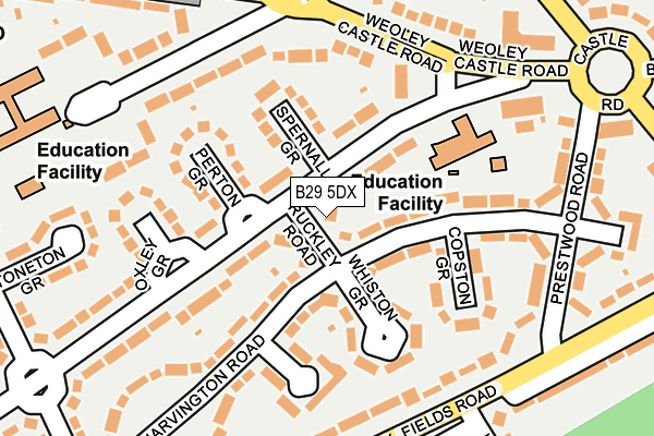 B29 5DX map - OS OpenMap – Local (Ordnance Survey)