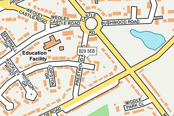 B29 5EB map - OS OpenMap – Local (Ordnance Survey)