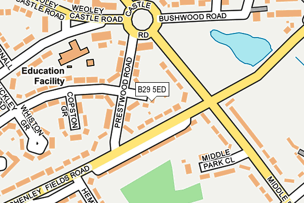 B29 5ED map - OS OpenMap – Local (Ordnance Survey)