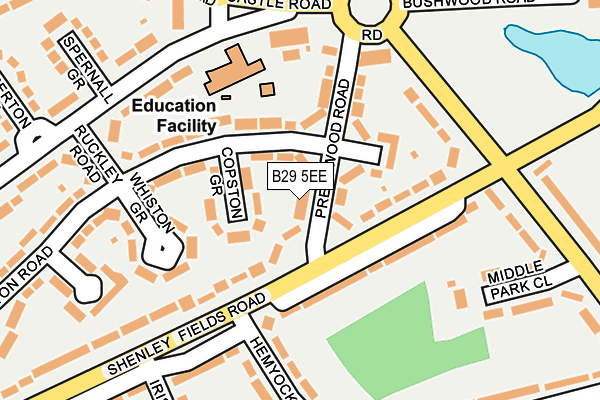 B29 5EE map - OS OpenMap – Local (Ordnance Survey)