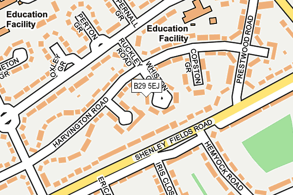 B29 5EJ map - OS OpenMap – Local (Ordnance Survey)