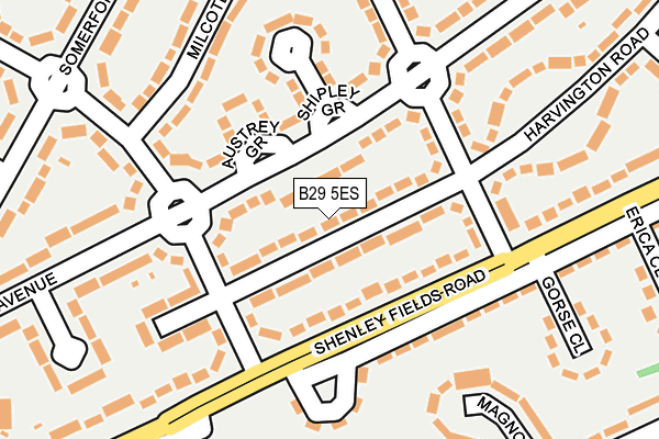 B29 5ES map - OS OpenMap – Local (Ordnance Survey)