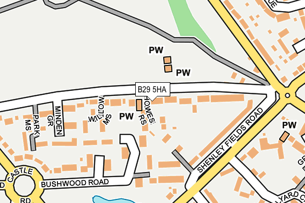 B29 5HA map - OS OpenMap – Local (Ordnance Survey)