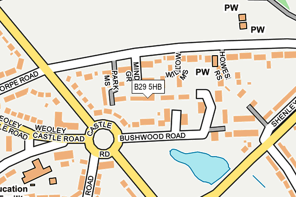 B29 5HB map - OS OpenMap – Local (Ordnance Survey)