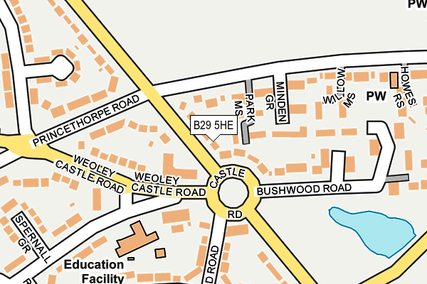 B29 5HE map - OS OpenMap – Local (Ordnance Survey)