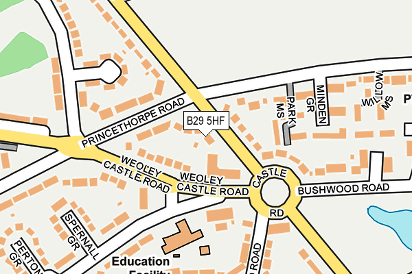 B29 5HF map - OS OpenMap – Local (Ordnance Survey)
