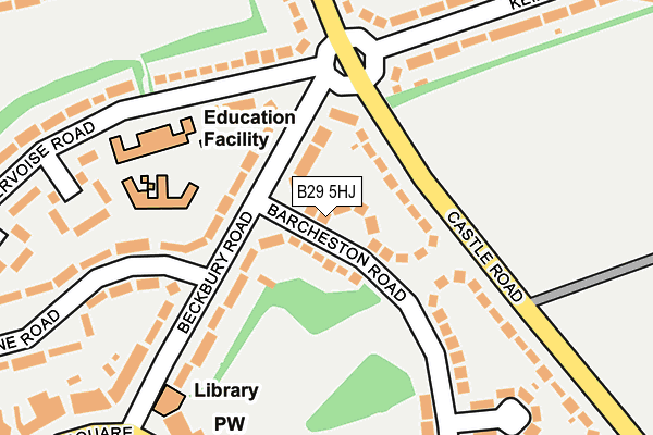 B29 5HJ map - OS OpenMap – Local (Ordnance Survey)