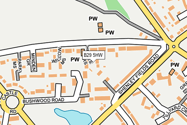 B29 5HW map - OS OpenMap – Local (Ordnance Survey)