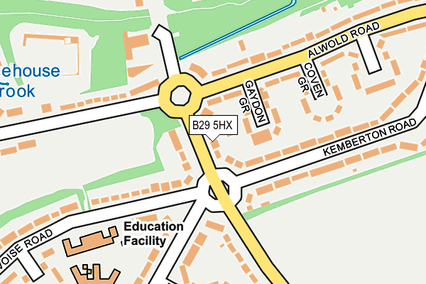 B29 5HX map - OS OpenMap – Local (Ordnance Survey)