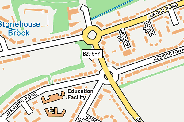 B29 5HY map - OS OpenMap – Local (Ordnance Survey)