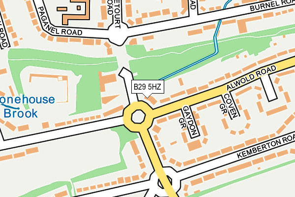 B29 5HZ map - OS OpenMap – Local (Ordnance Survey)