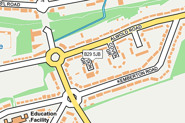 B29 5JB map - OS OpenMap – Local (Ordnance Survey)
