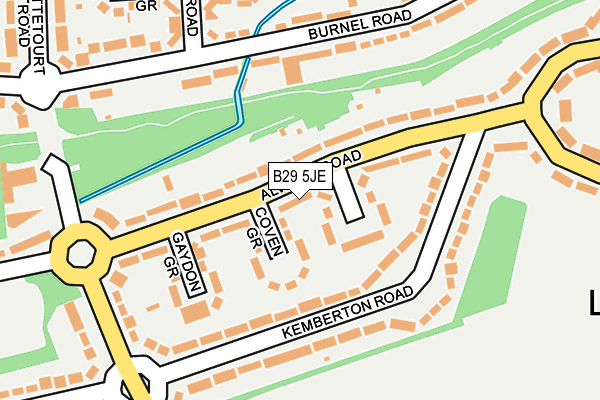 B29 5JE map - OS OpenMap – Local (Ordnance Survey)