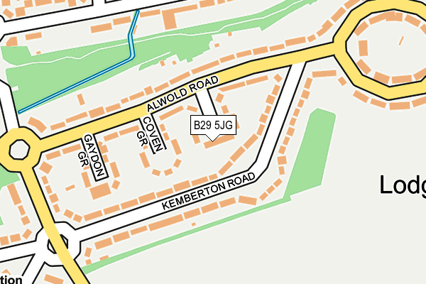 B29 5JG map - OS OpenMap – Local (Ordnance Survey)