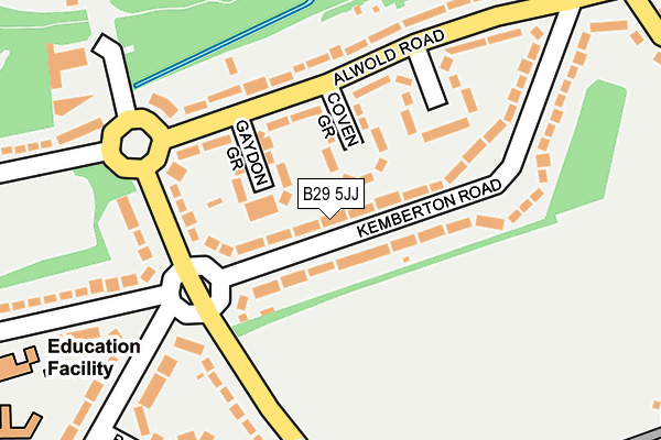 B29 5JJ map - OS OpenMap – Local (Ordnance Survey)