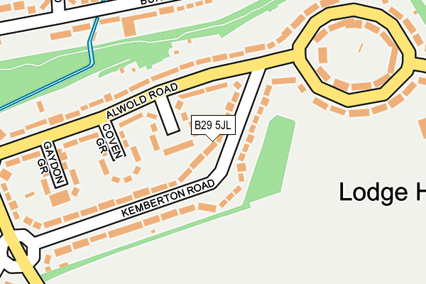 B29 5JL map - OS OpenMap – Local (Ordnance Survey)