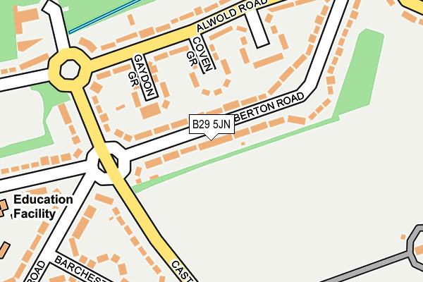 B29 5JN map - OS OpenMap – Local (Ordnance Survey)