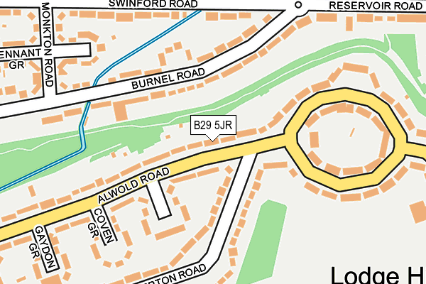 B29 5JR map - OS OpenMap – Local (Ordnance Survey)