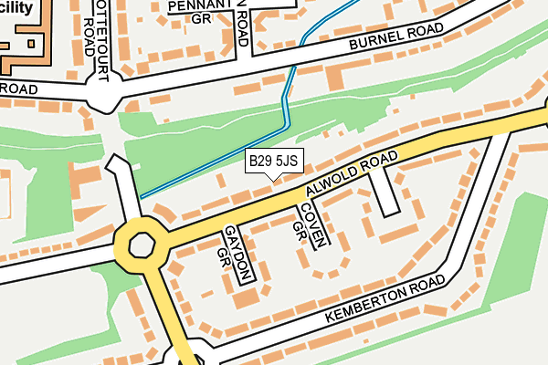 B29 5JS map - OS OpenMap – Local (Ordnance Survey)