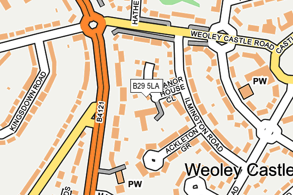 B29 5LA map - OS OpenMap – Local (Ordnance Survey)