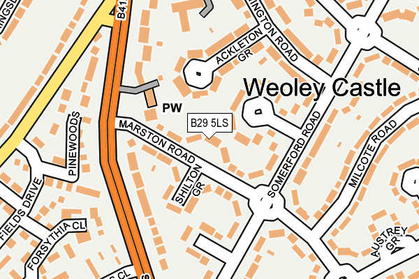 B29 5LS map - OS OpenMap – Local (Ordnance Survey)