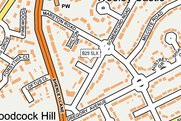 B29 5LX map - OS OpenMap – Local (Ordnance Survey)