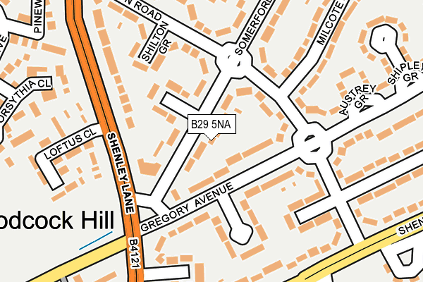 B29 5NA map - OS OpenMap – Local (Ordnance Survey)