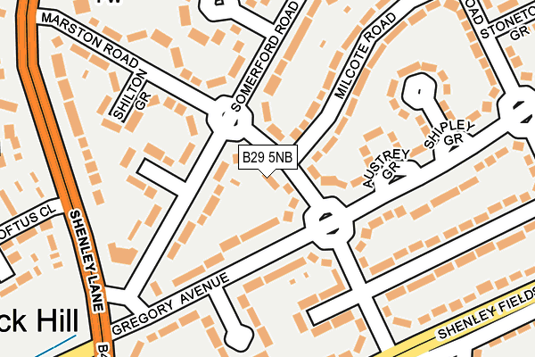 B29 5NB map - OS OpenMap – Local (Ordnance Survey)