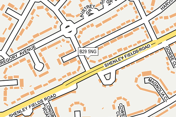B29 5NG map - OS OpenMap – Local (Ordnance Survey)