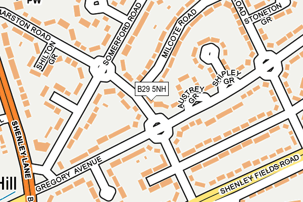 B29 5NH map - OS OpenMap – Local (Ordnance Survey)