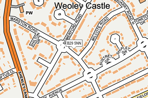 B29 5NN map - OS OpenMap – Local (Ordnance Survey)