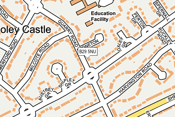 B29 5NU map - OS OpenMap – Local (Ordnance Survey)