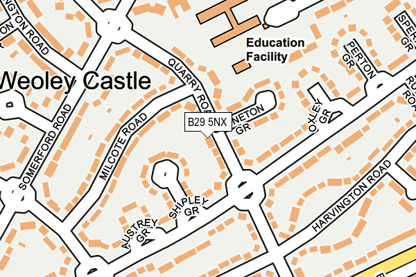 B29 5NX map - OS OpenMap – Local (Ordnance Survey)