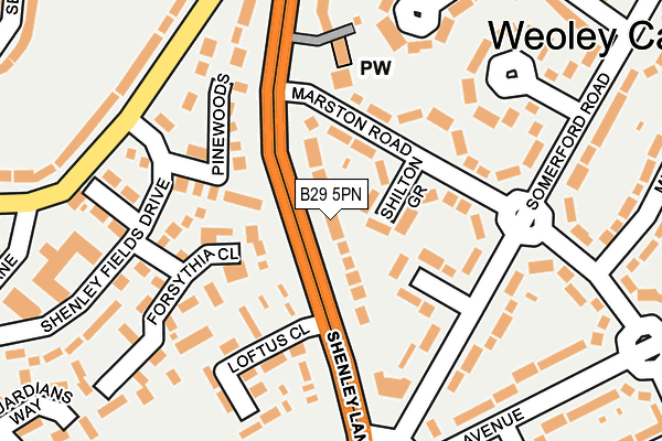 B29 5PN map - OS OpenMap – Local (Ordnance Survey)