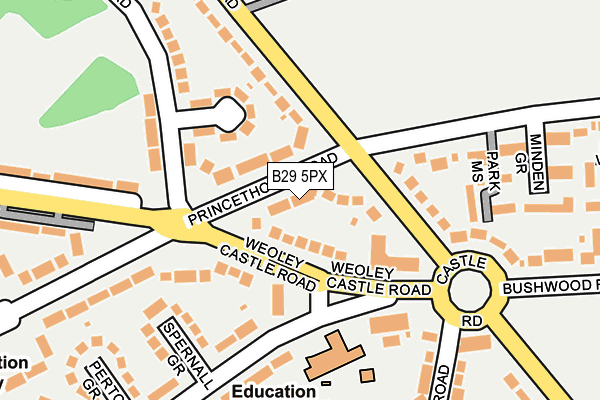 B29 5PX map - OS OpenMap – Local (Ordnance Survey)