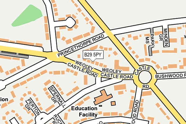 B29 5PY map - OS OpenMap – Local (Ordnance Survey)